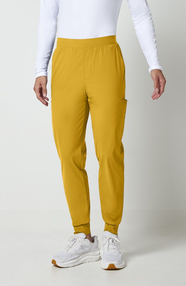 【新品・未使用】Logo Zip Pocket Gymsack イエロー Men's 5-Pocket Interior Drawstring Jogger Scrub Pant | Cherokee