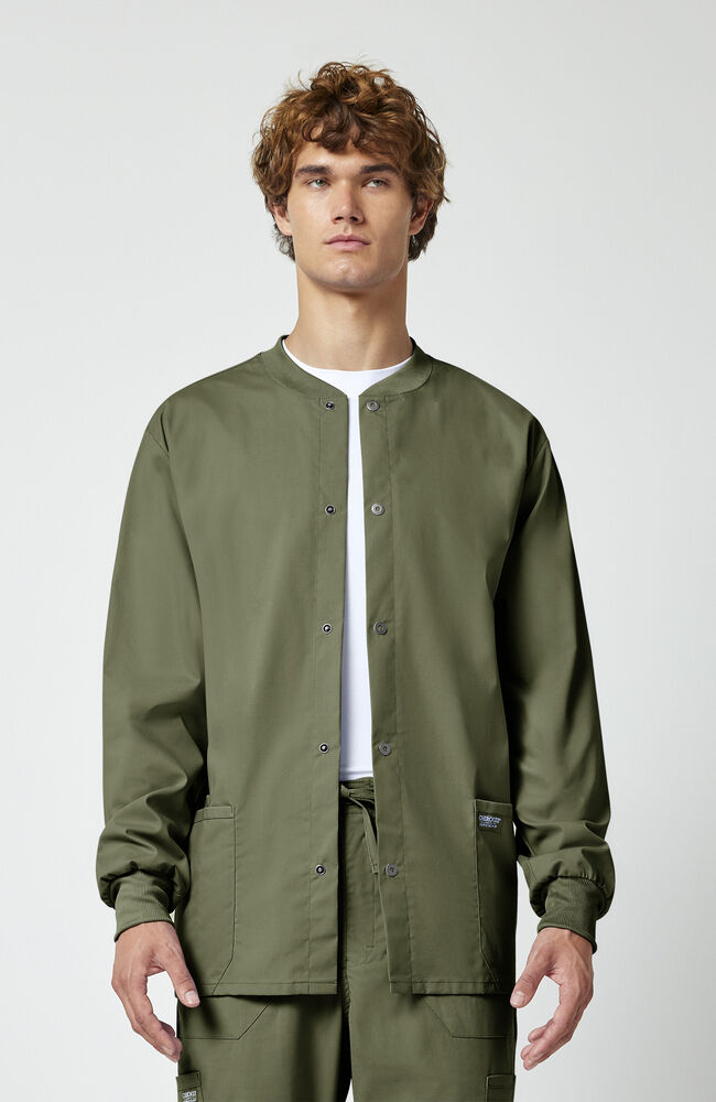 Men's Snap Front Warm-Up Solid Scrub Jacket – Cherokee Uniforms