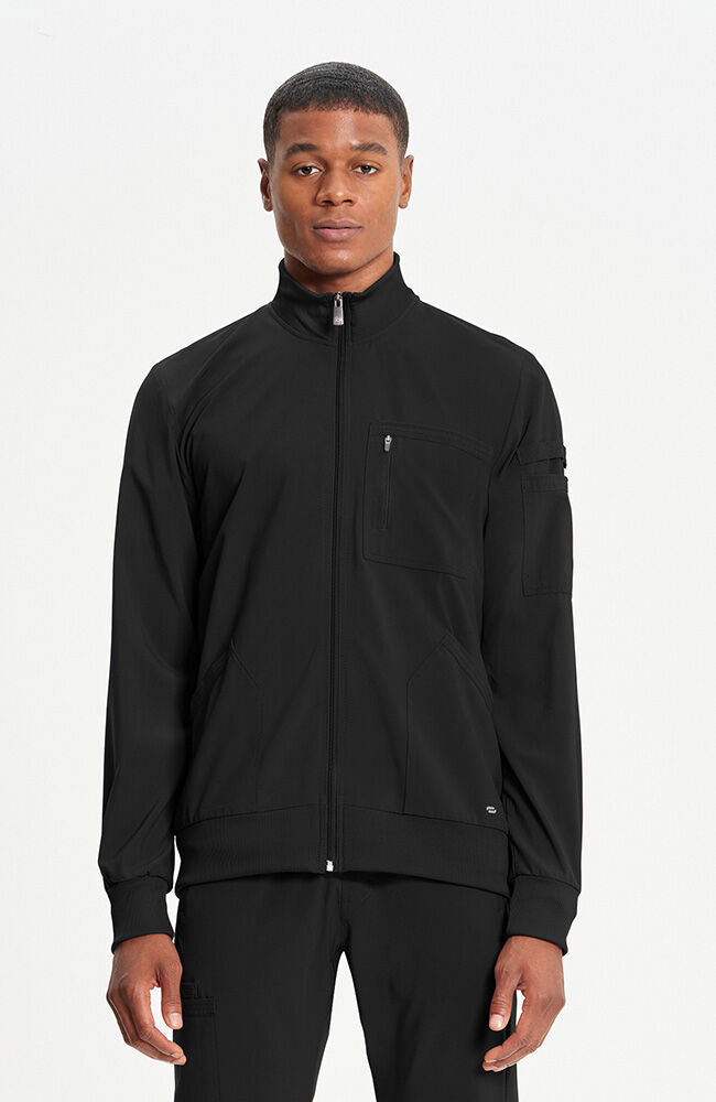 careerring301【ブラック】 Men's Zip Front Rib Panel Scrub Jacket | Cherokee – Cherokee Uniforms