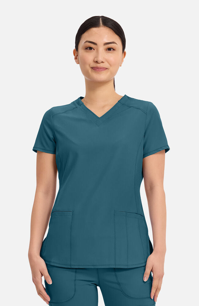 Women's 2-Pocket Shirttail Knit V-Neck Scrub Top | Cherokee