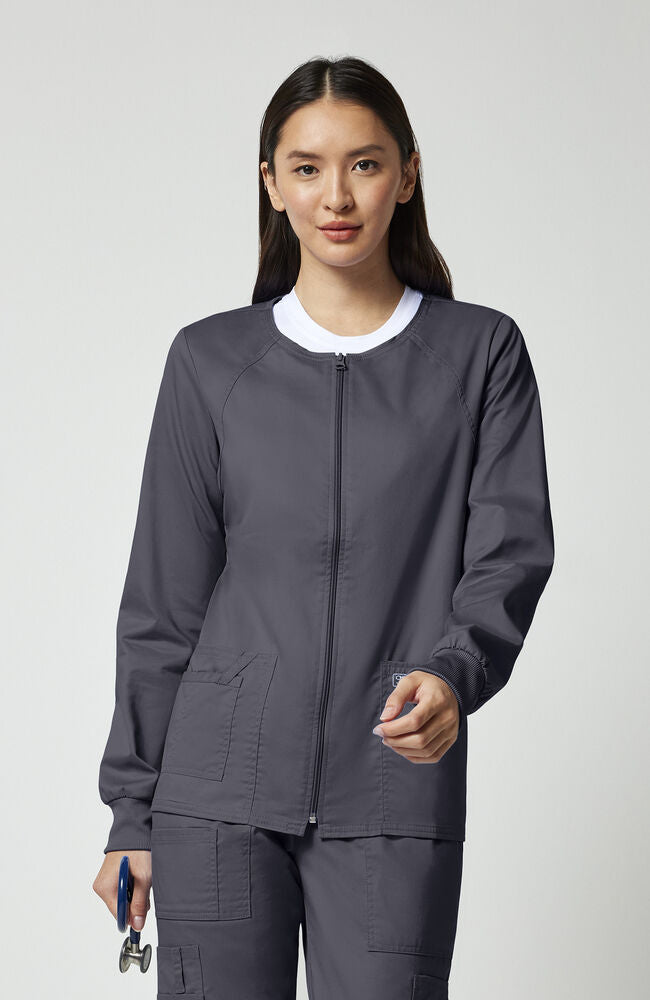 クッキー　スプリング　コスチューム Women's Zip Front Warm Up Solid Scrub Jacket | Cherokee Uniforms