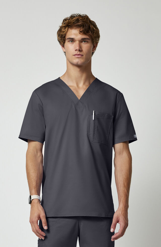 Men's V-Neck Chest Pocket Solid Scrub Top | Cherokee Uniforms