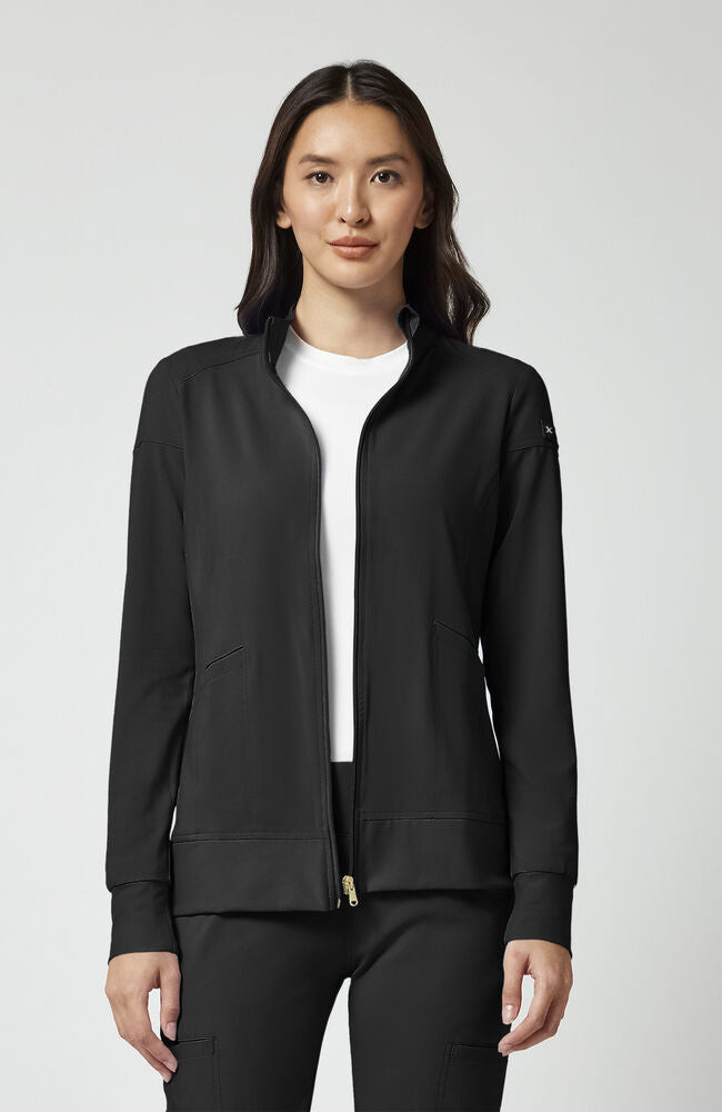 Women's Knit Zip Front Warm Up Scrub Jacket | Cherokee – Cherokee