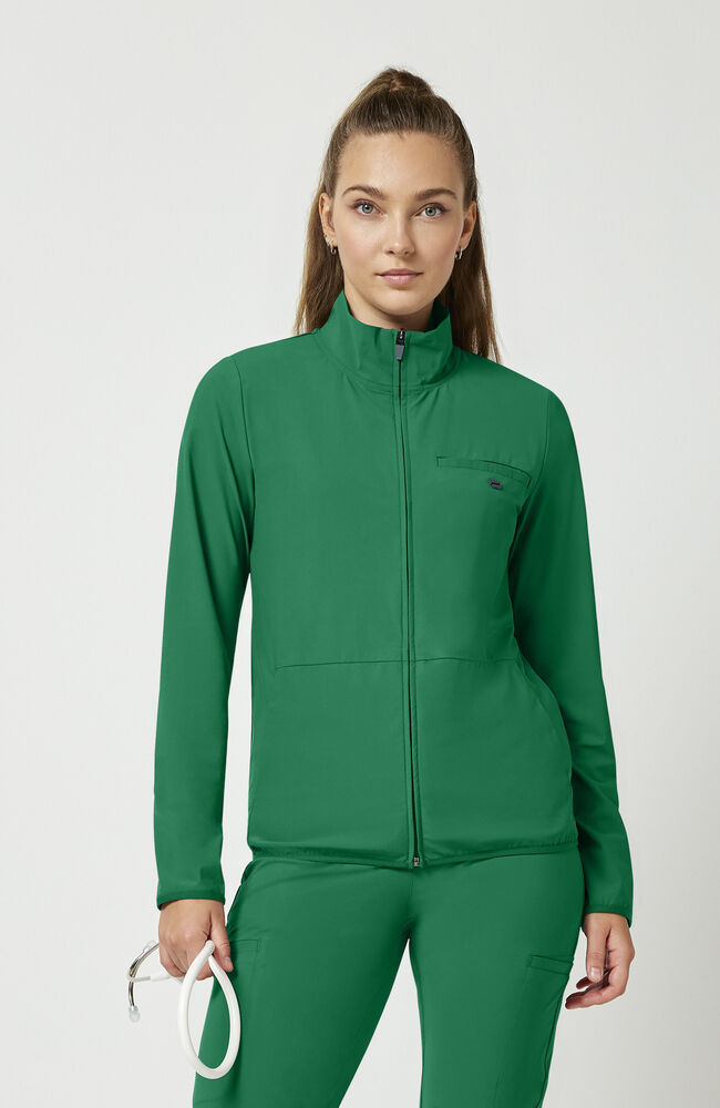 skpさん専用 BRIEFING WARM 3D LOGO CREW NECK Women's Zip Front 3-Pocket Warm Up Scrub Jacket | Cherokee Uniforms