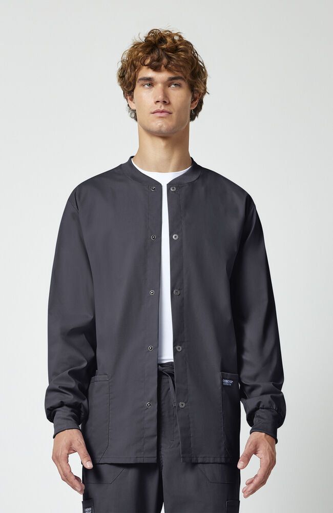 AK Button メンズウェア Men's Snap Front Warm-Up Solid Scrub Jacket – Cherokee Uniforms