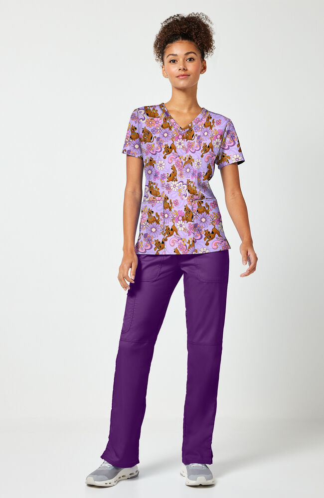 Women's Mystery Garden Scooby-Doo Print Scrub Top | Cherokee Uniforms