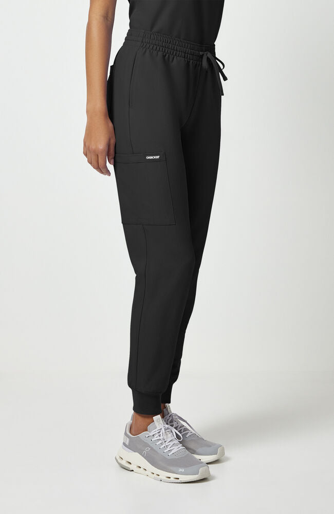 Women's 5-Pocket Mid Rise Knit Jogger Scrub Pant | Cherokee Uniforms