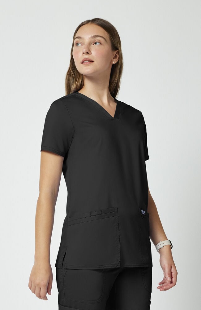 Women's 3-Pocket V-Neck Stretch Scrub Top | Cherokee – Cherokee