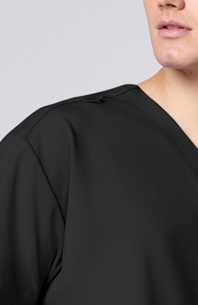 overneath ブラック Vネック ボディスーツ　roku6 Men's 3-Pocket Banded V-Neck Scrub Top | Cherokee Uniforms