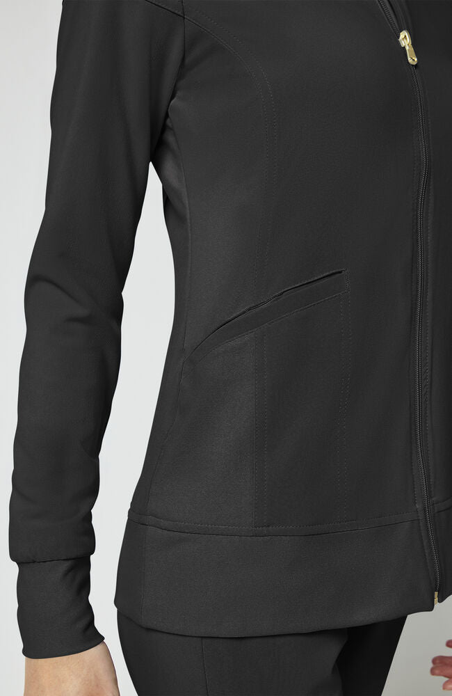 Women's Knit Zip Front Warm Up Scrub Jacket | Cherokee – Cherokee