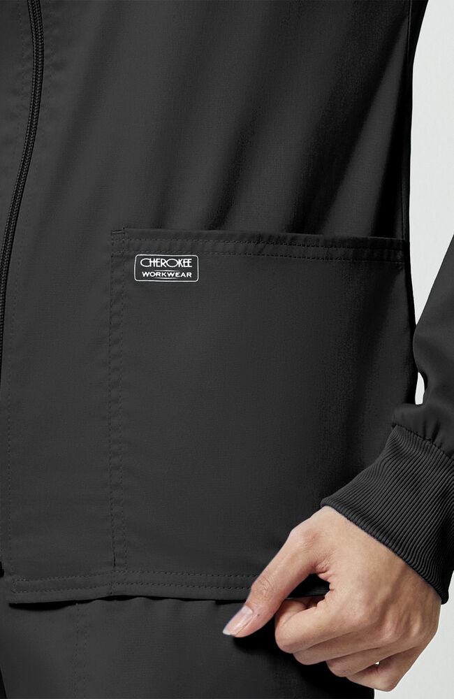 Women's Zip Front Warm Up Solid Scrub Jacket | Cherokee Uniforms