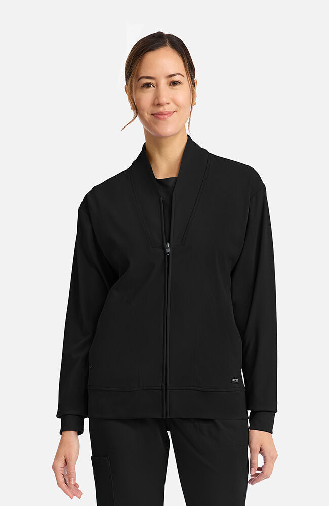 LifeLine TT-01 マグネット式 サイクルトレーナー Women's 2-Pocket Shawl Collar Warm Up Scrub Jacket | Cherokee