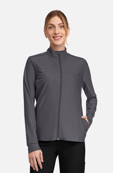 Women's Knit 3-Pocket Zip Front Scrub Jacket | Cherokee – Cherokee