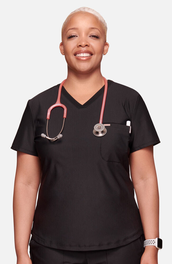 Women's Tuck-In Knit Mesh V-Neck Scrub Top | Cherokee Uniforms