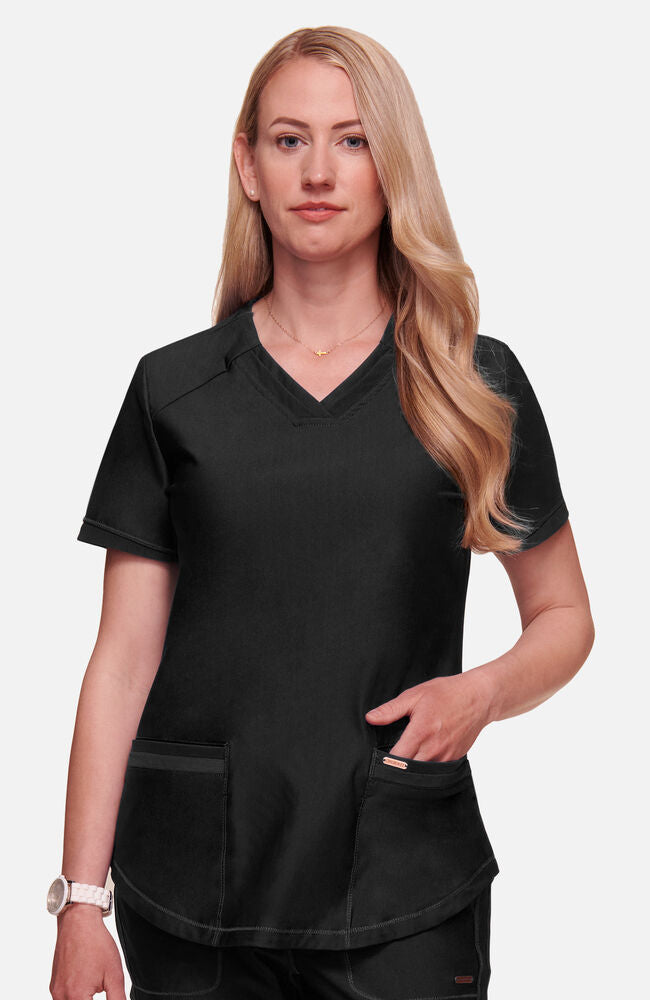 Women's Curved Hemline V-Neck Scrub Top | Cherokee Uniforms