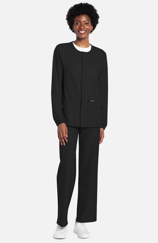 Unisex Snap-Front Crew Neck Scrub Jacket | Cherokee Uniforms
