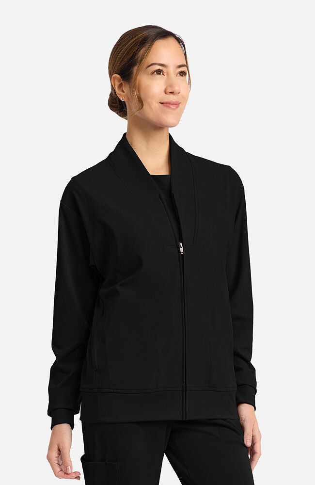Women's 2-Pocket Shawl Collar Warm Up Scrub Jacket | Cherokee