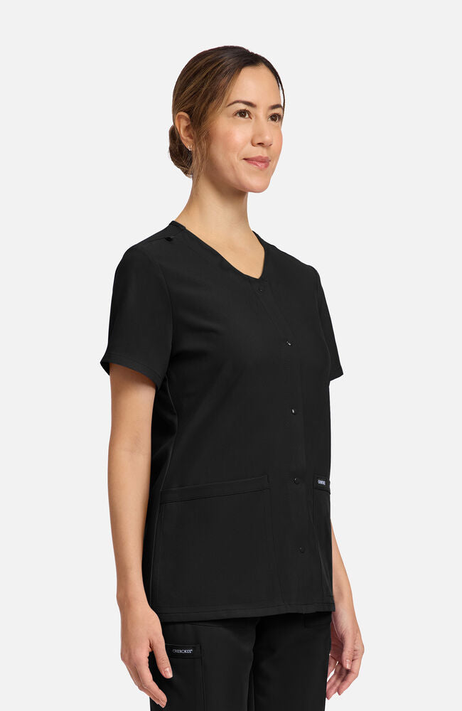 Women's 2-Pocket Snap Front V-Neck Scrub Top | Cherokee Uniforms