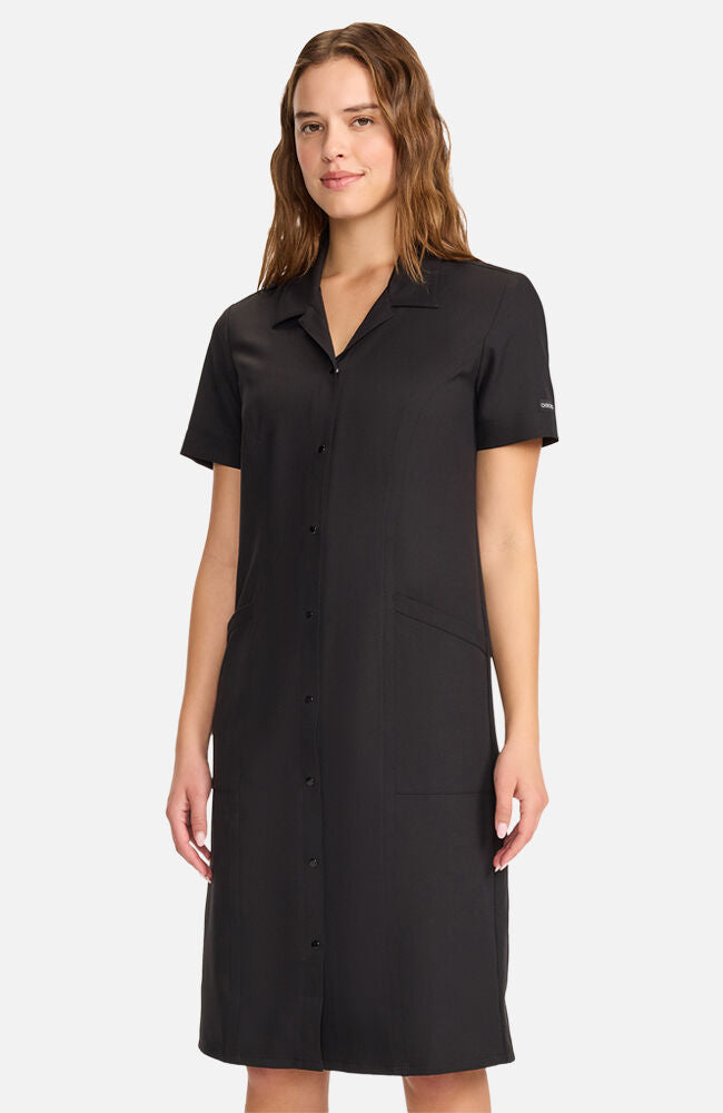 レディースウェア BRIEFING WS TOUR NO SLEEVE HIGH NECK S Women's 2-Pocket Snap Front Scrub Dress | Cherokee Uniforms