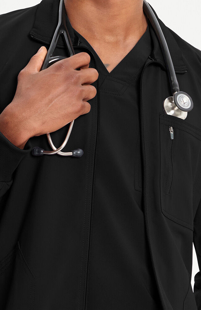 Men's Zip Front Rib Panel Scrub Jacket | Cherokee – Cherokee Uniforms