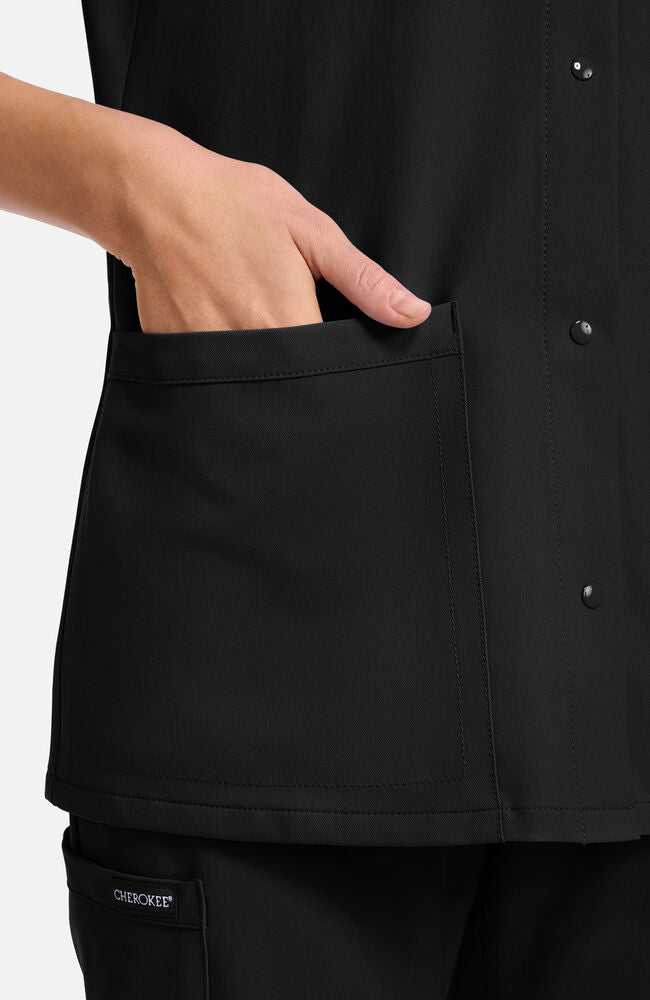 Women's 2-Pocket Snap Front V-Neck Scrub Top | Cherokee Uniforms