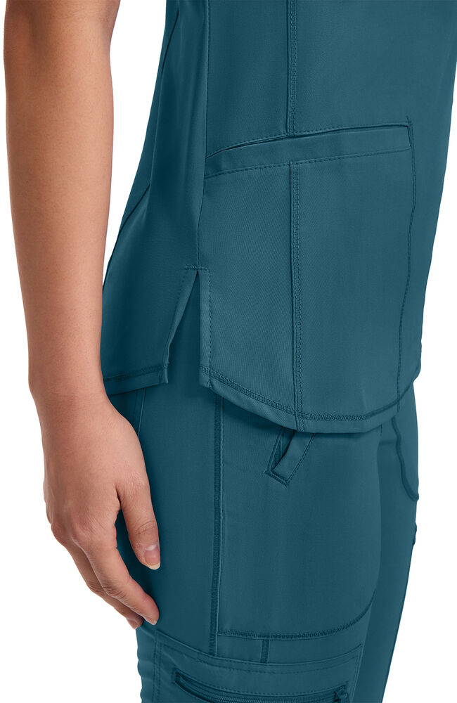 Women's 2-Pocket Shirttail Knit V-Neck Scrub Top | Cherokee