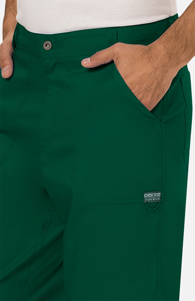 Level 7 Men's Zip Pocket Drop Crotch Washed Gray Stretch Twill