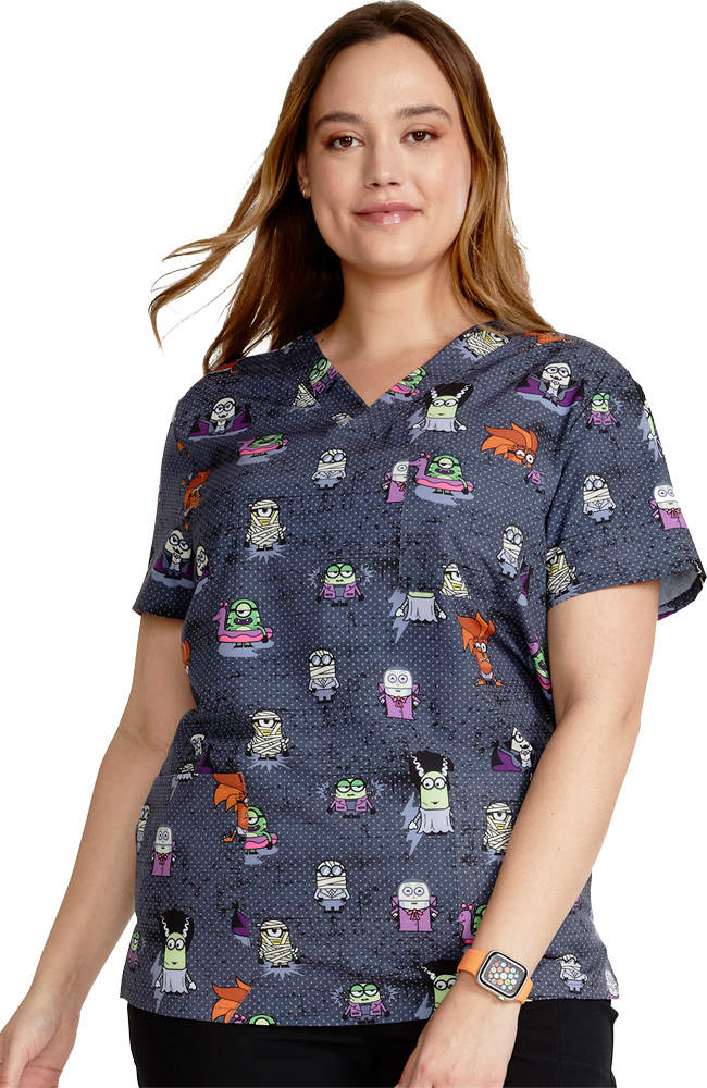 Cookie Monster V Neck scrub top for women